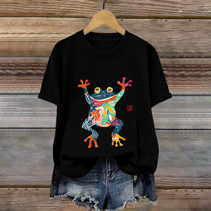 Cotton Cute Frog Print T-shirt
