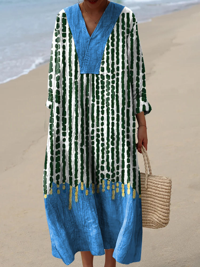 Women's Irregular Geometric Art Print Dress