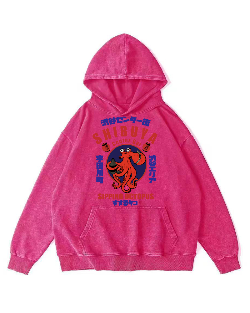 Shibuya Center Street Octopus Vintage Washed Hoodie