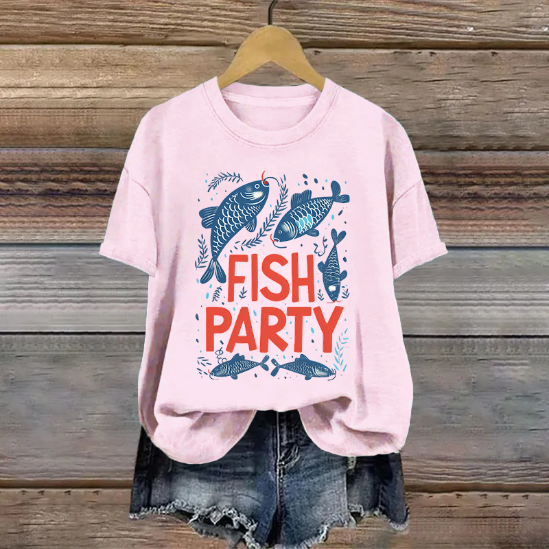 Cotton Fish Party Printed T-shirt