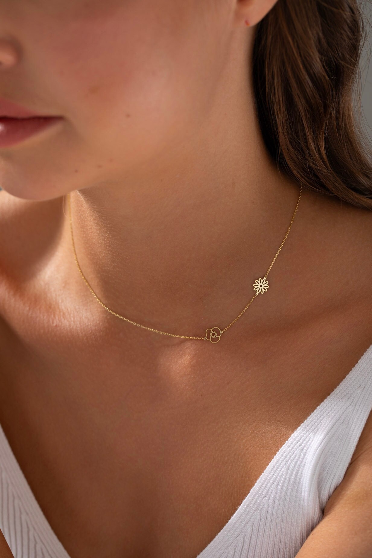 Flower Necklace, Meaningful Gift, Grandma Christmas Gift, Retirement Gifts For Women, Gift for her