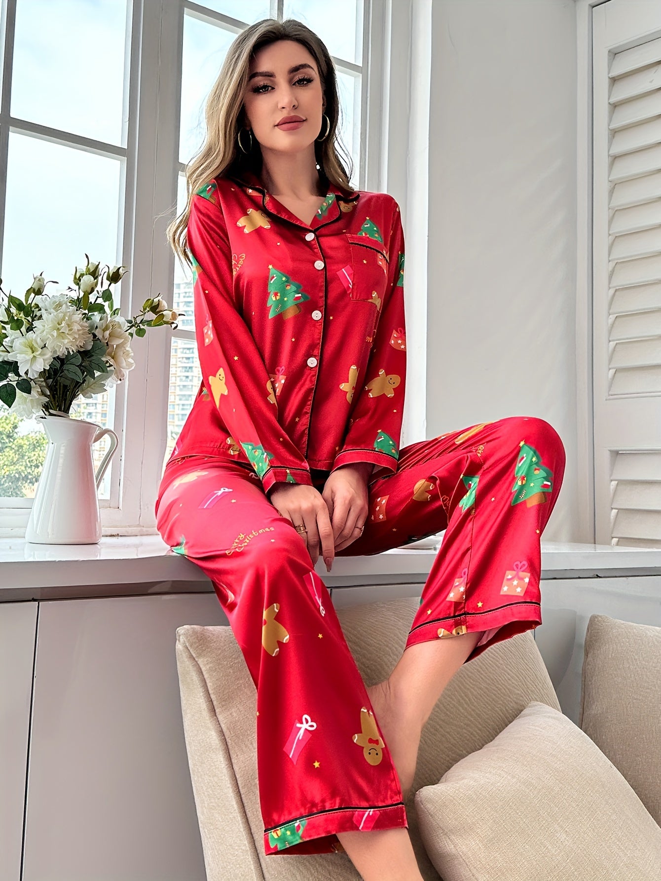 Regina | Christmas Satin pajama