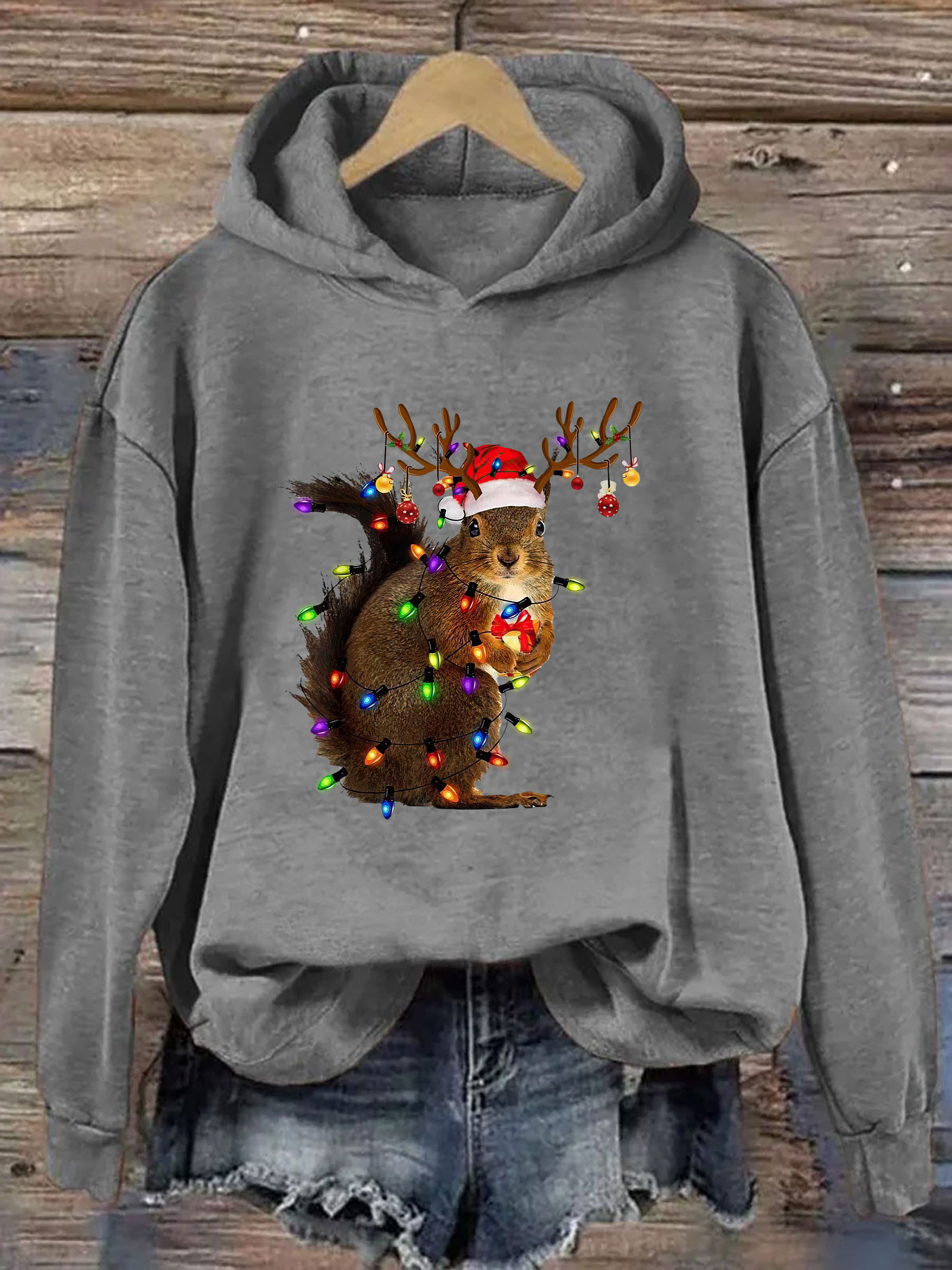 Squirrel Christmas Lights Hoodie