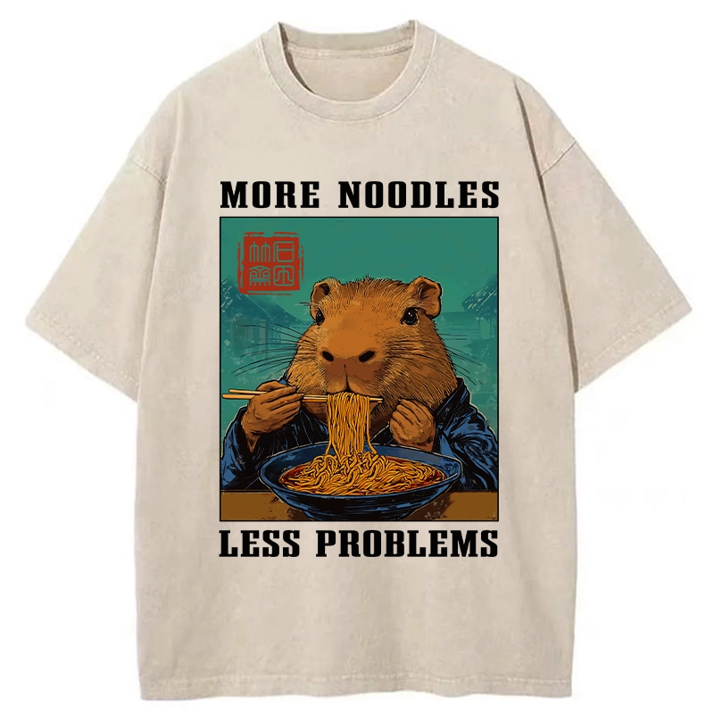More Noodles Less Problems Washed T-Shirt