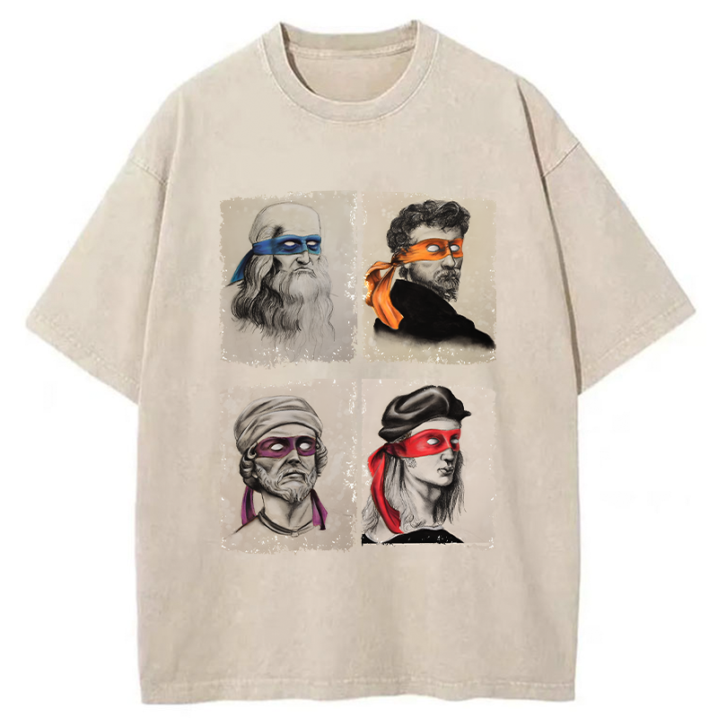 Funny Ninja Artists Washed T-Shirt