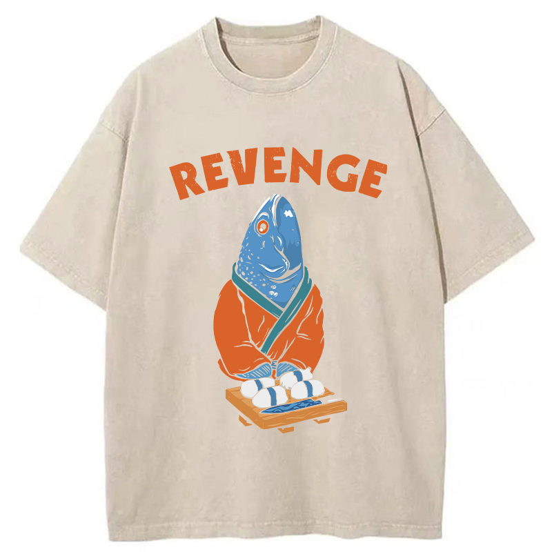 Retro Revenge Fish Washed T-Shirt