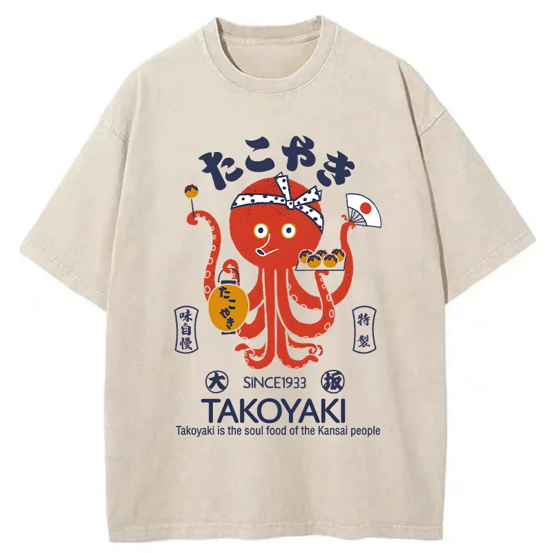   Delicious Takoyaki Washed T-Shirt