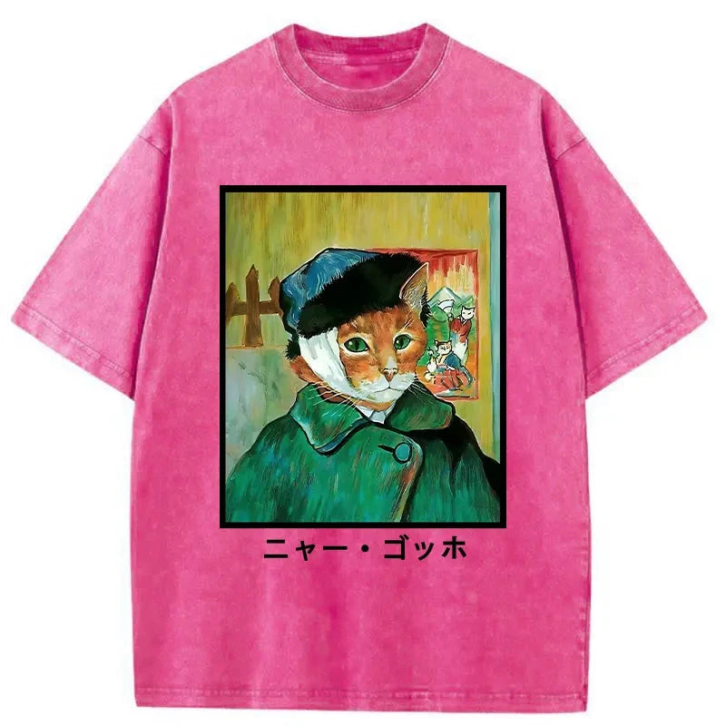   Meow Gogh Washed T-Shirt