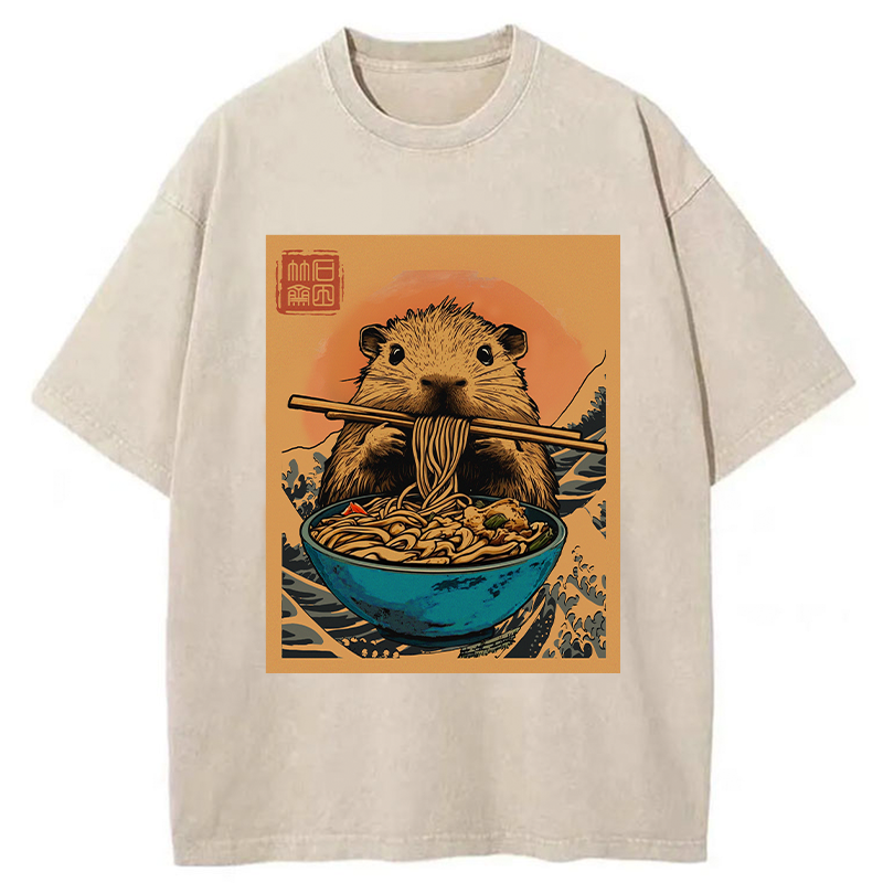 Opossum Eats Ramen Washed T-Shirt