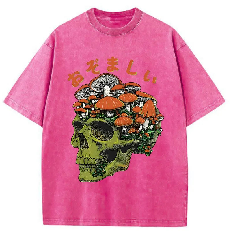 Mushroom Skull Washed T-Shirt