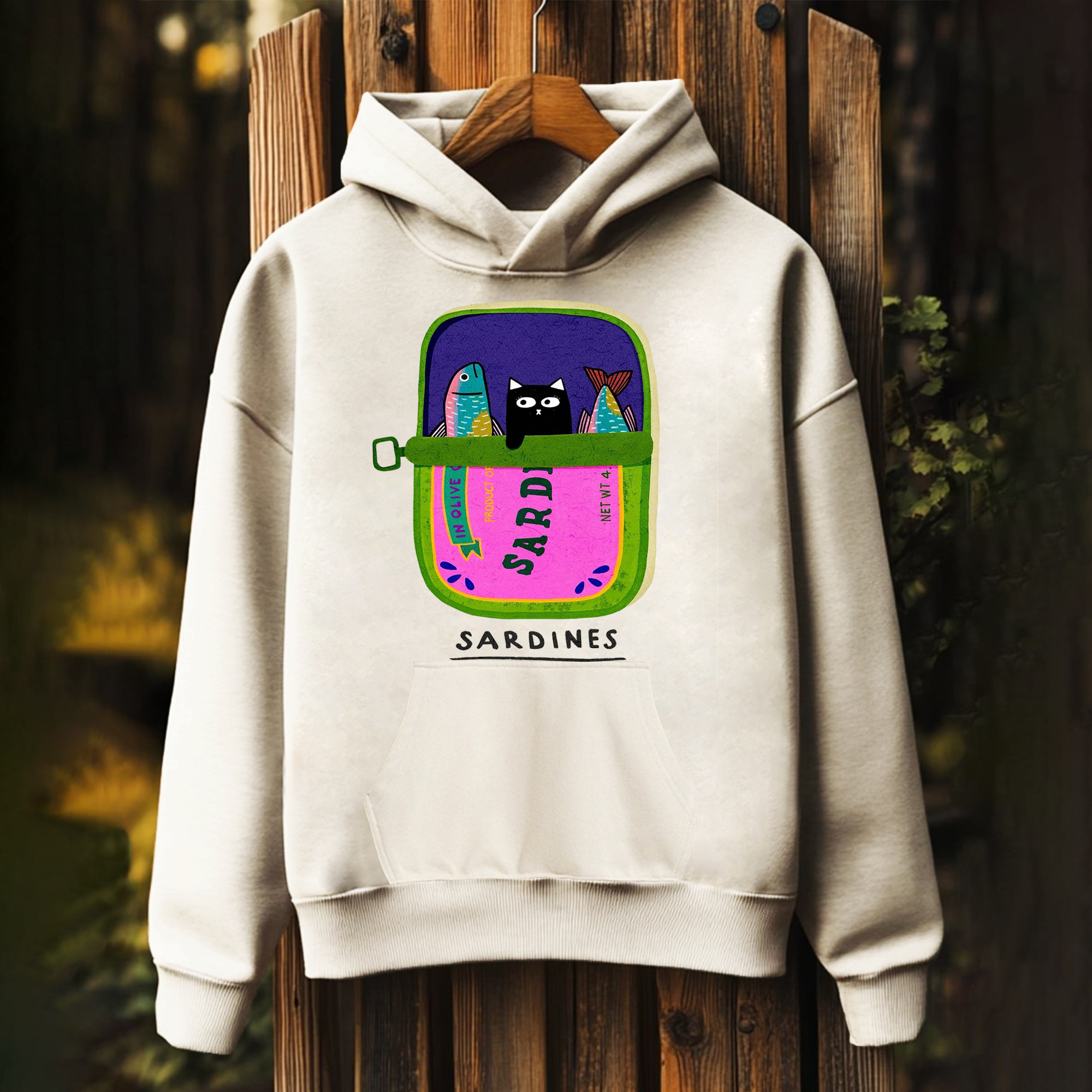 Unisex Canned Sardines Print Hoodies