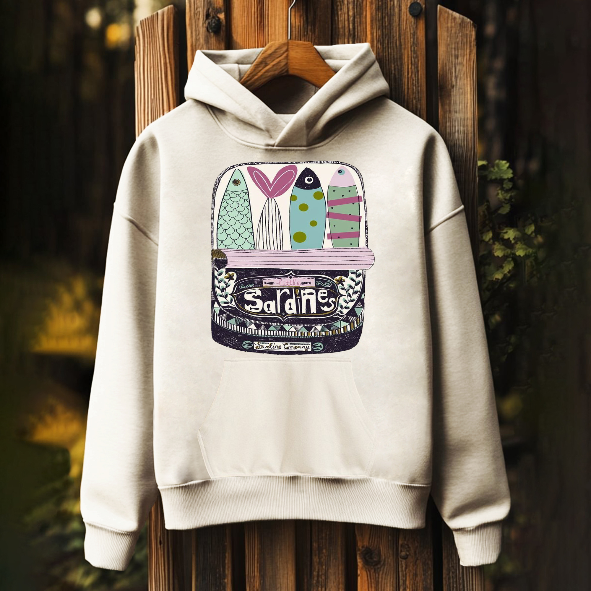 Unisex Canned Sardines Print Hoodies