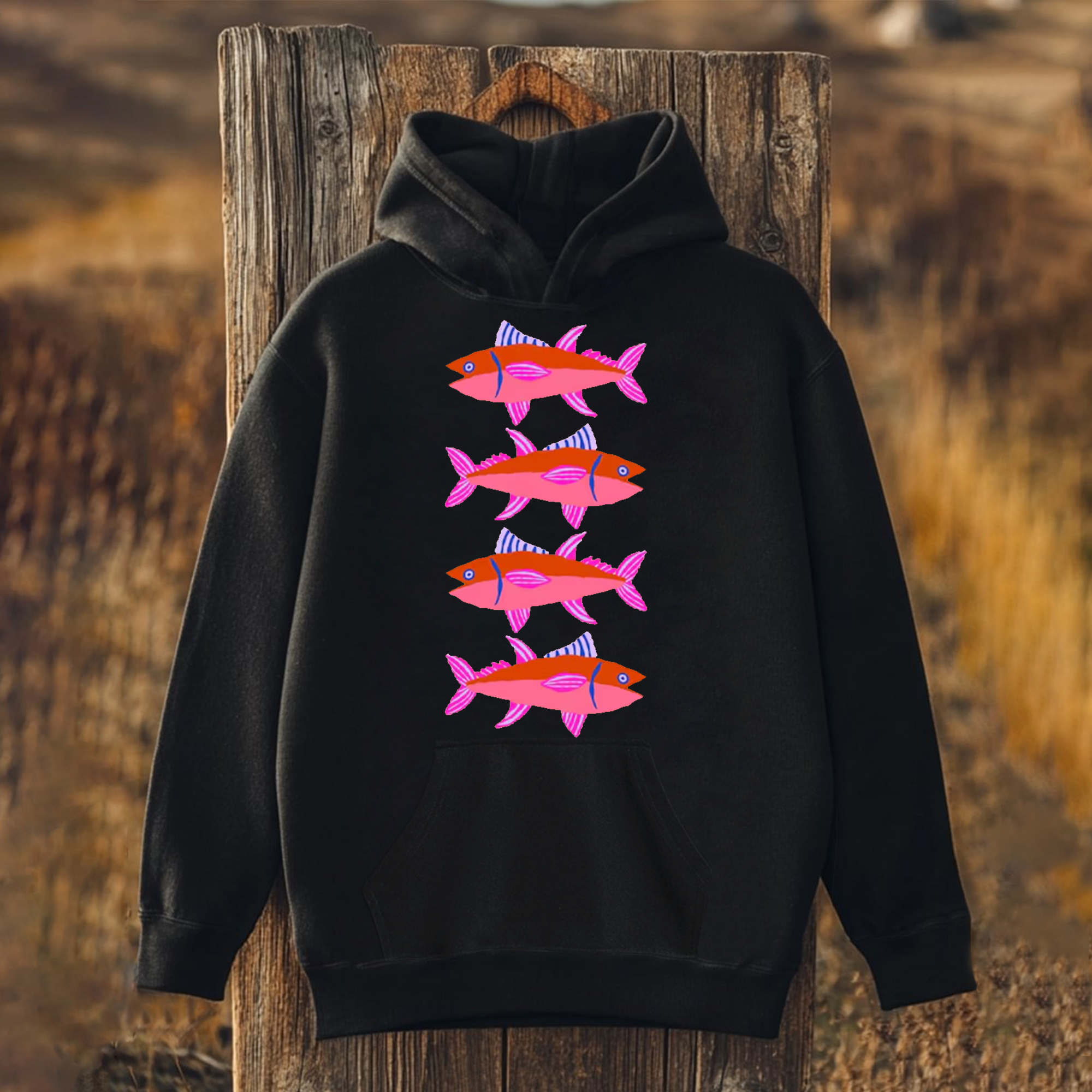 Unisex Fish Printed Hoodies