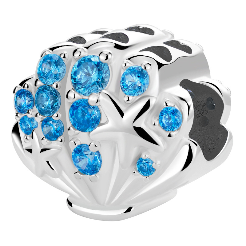 AliExpress cross-border supply of white copper 925 sterling silver DIY beaded accessories firefly dolphin bracelet pendant ornaments