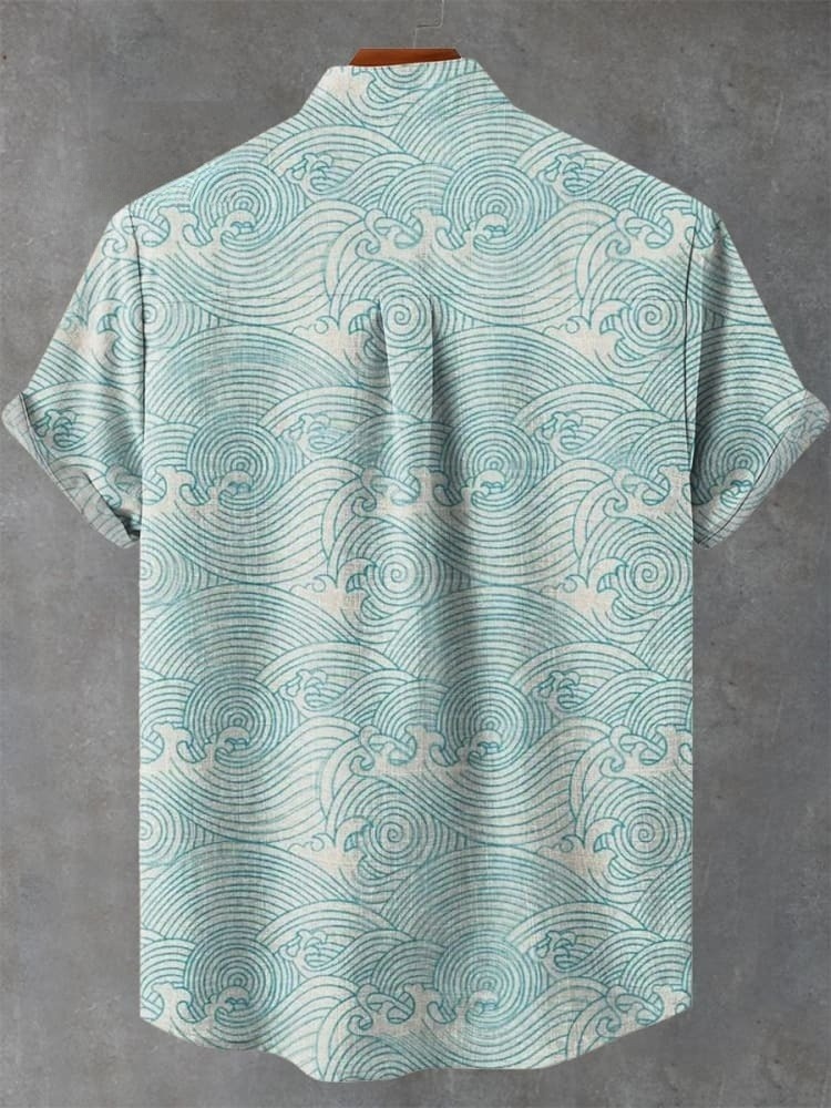 Japanese Ukiyo-e Waves Art Print Casual Shirt