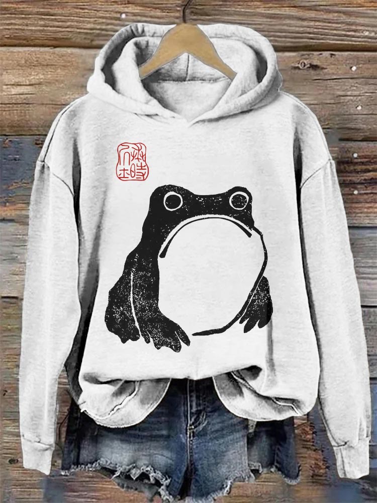 Frog Ancient Japanese Art Print Hoodie