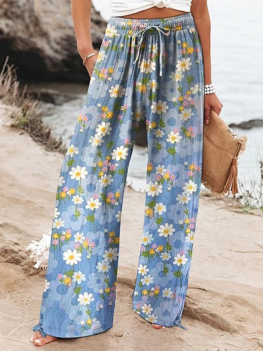 Women's  Floral  Art Printed Casual Pants