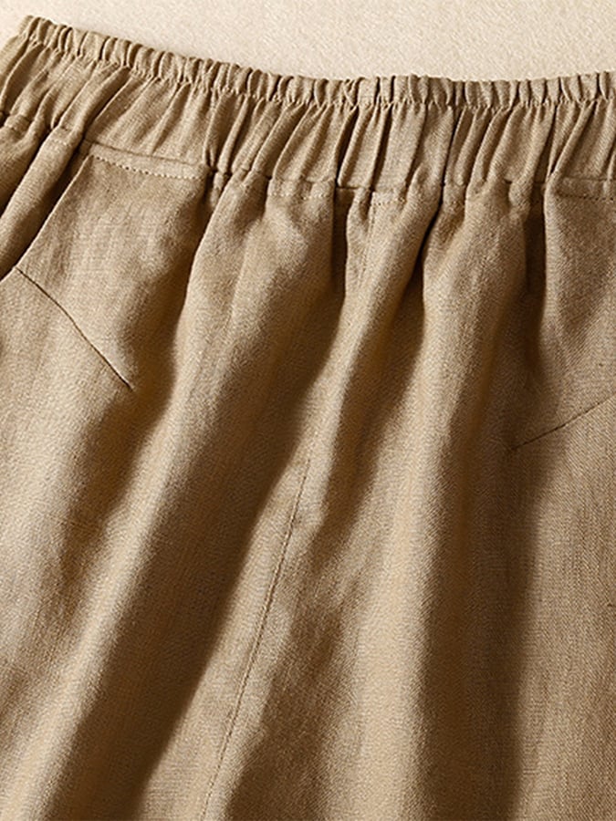 Elastic Waist Loose Wide Leg Shorts