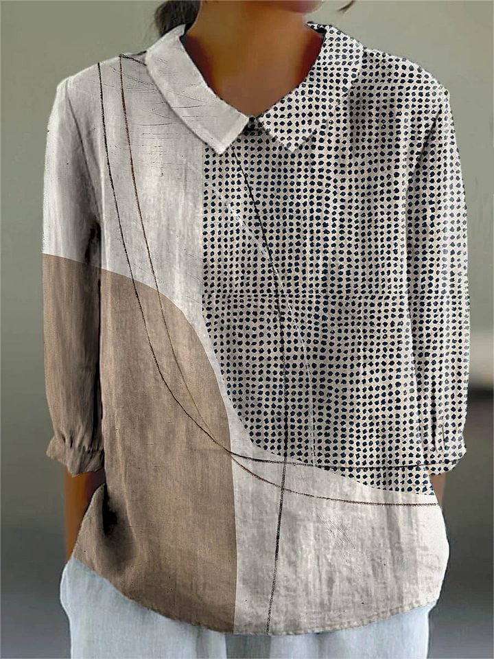 Women's Abstract Pattern Art Print Cotton Dress