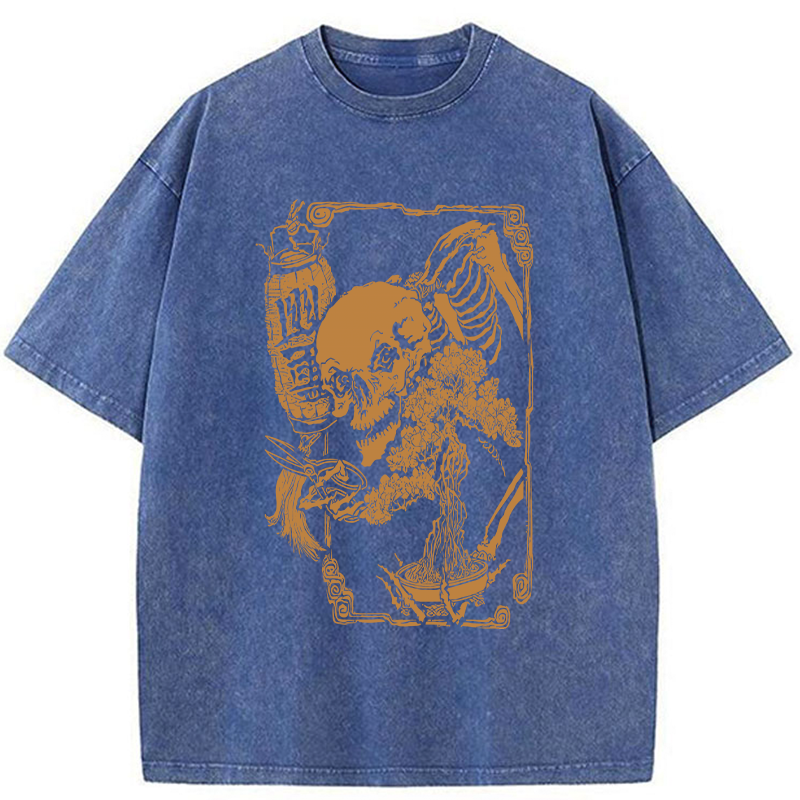   Bonsai Enthusiast Skeleton Washed T-Shirt