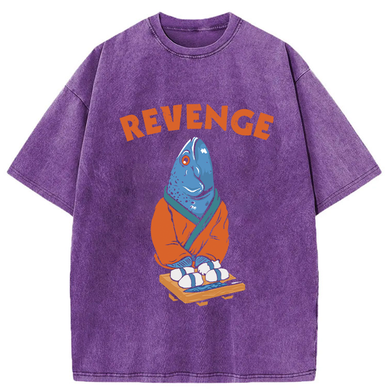 Retro Revenge Fish Washed T-Shirt