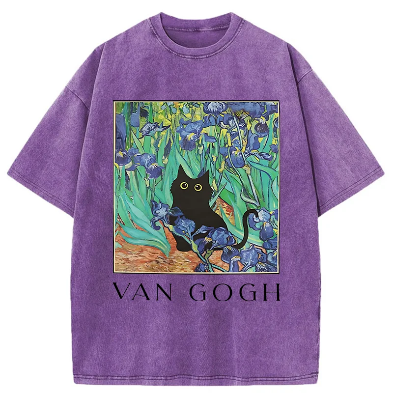   Van Gogh's Cat Japan Washed T-Shirt