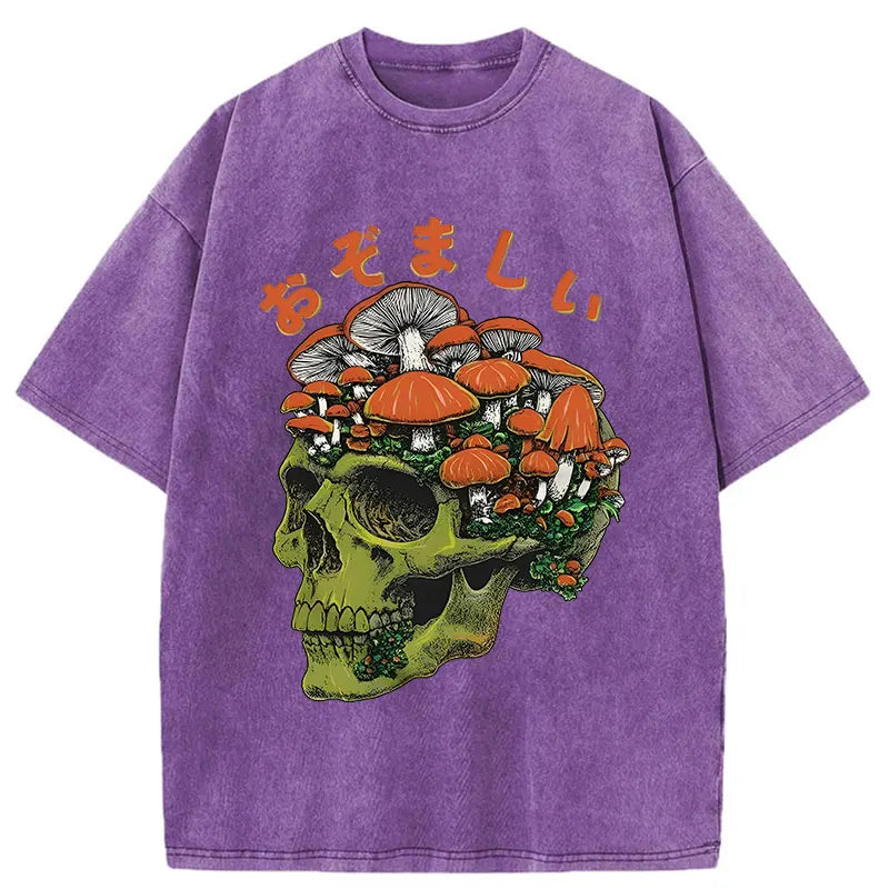 Mushroom Skull Washed T-Shirt