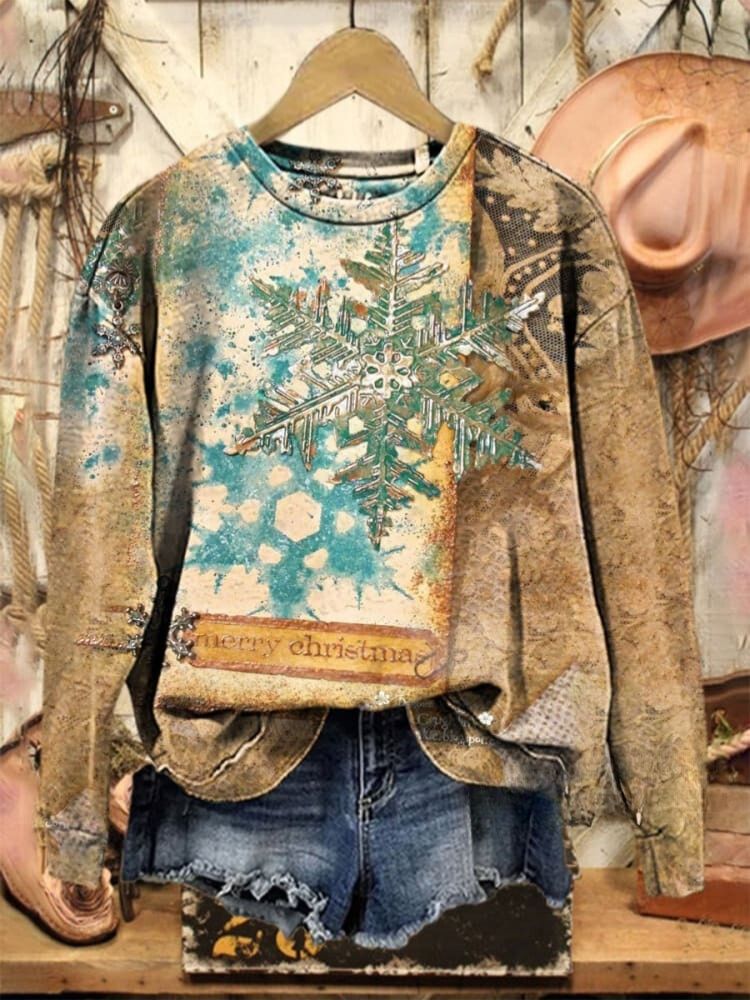 Christmas Print Casual  Sweatshirt