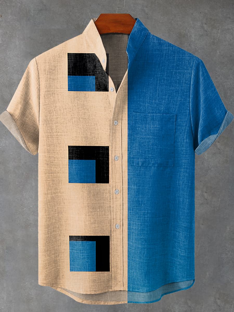 Abstract Art Geometry Print Casual Shirt