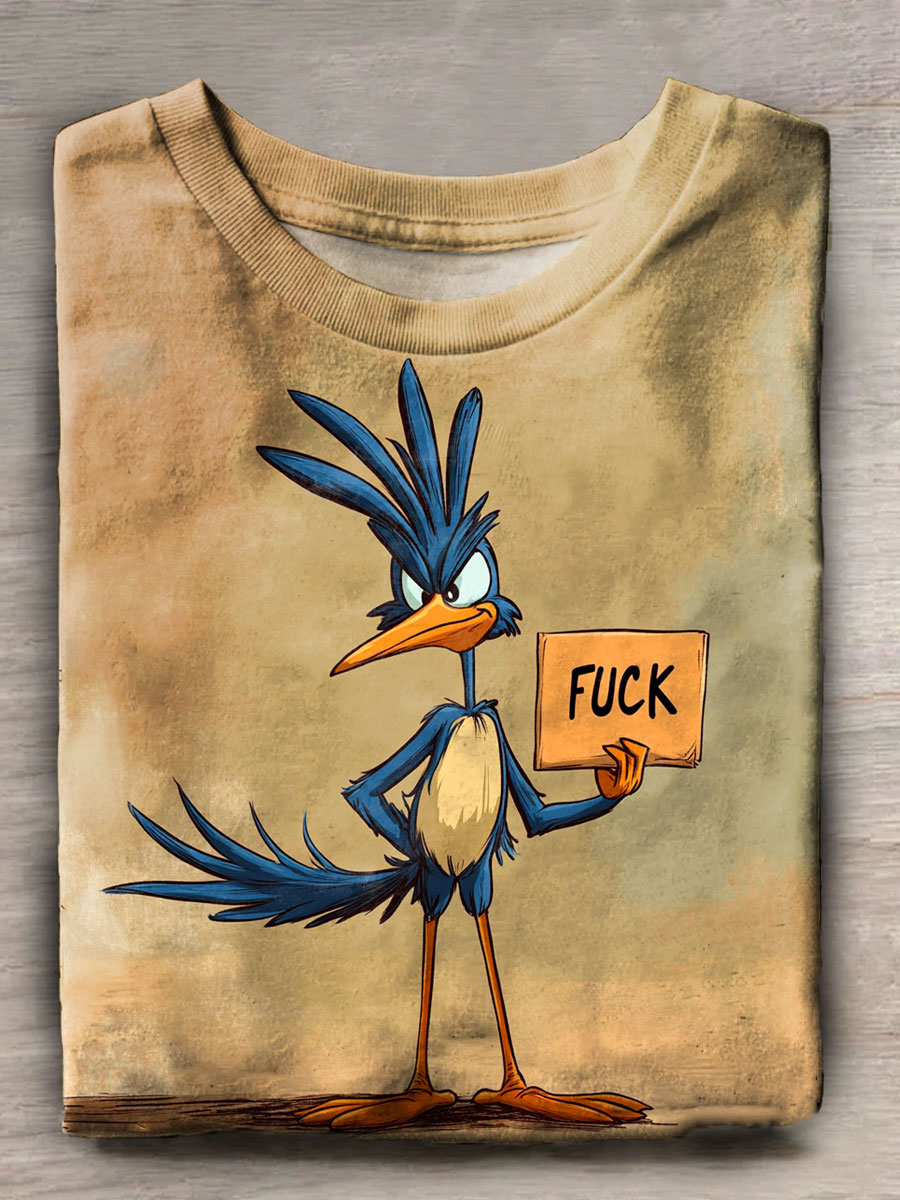 Fuck Art Print Casaul Short Sleeve T-shirt