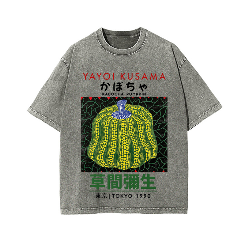 Yayoi Kusama's Pumpkin Vintage Wash Japanese Design T-Shirt