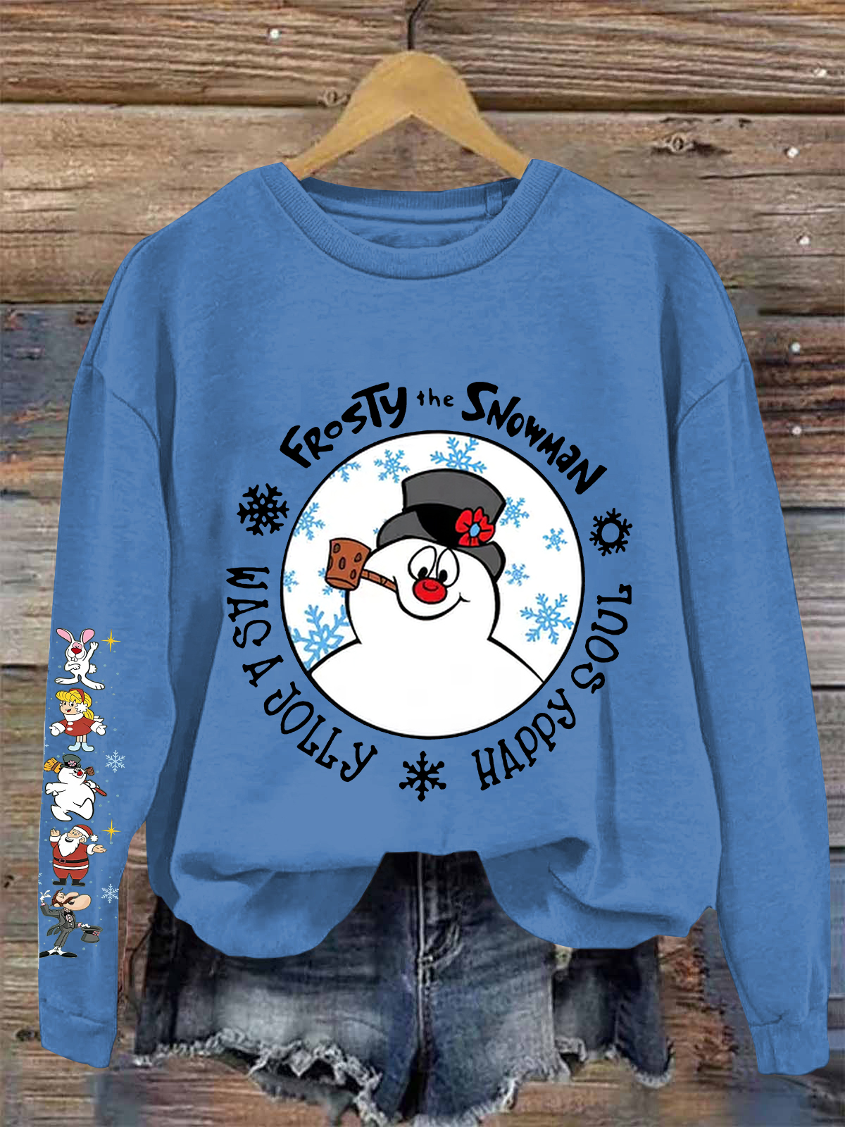 Frosty The Snowman Printed Fleece-lined Unisex Sweatshirt