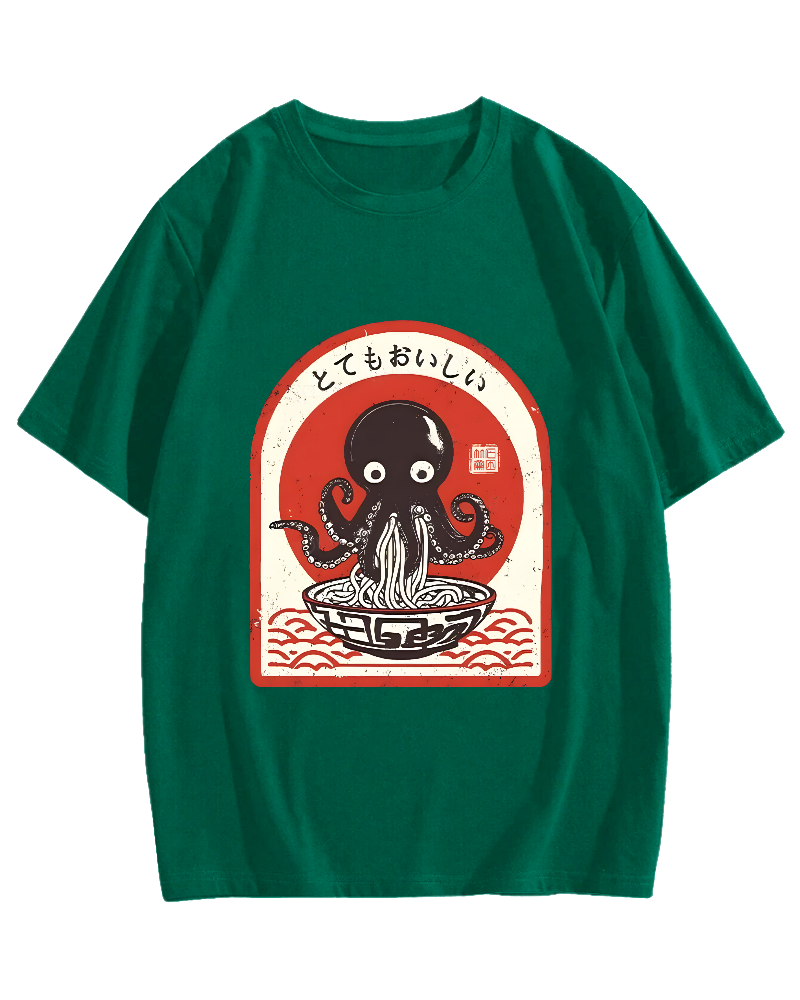 Ramen Lover Octopus Cotton casual T-shirt
