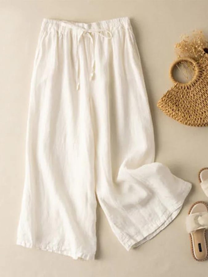 Women's Loose Solid Color Casual Wide Leg Pants