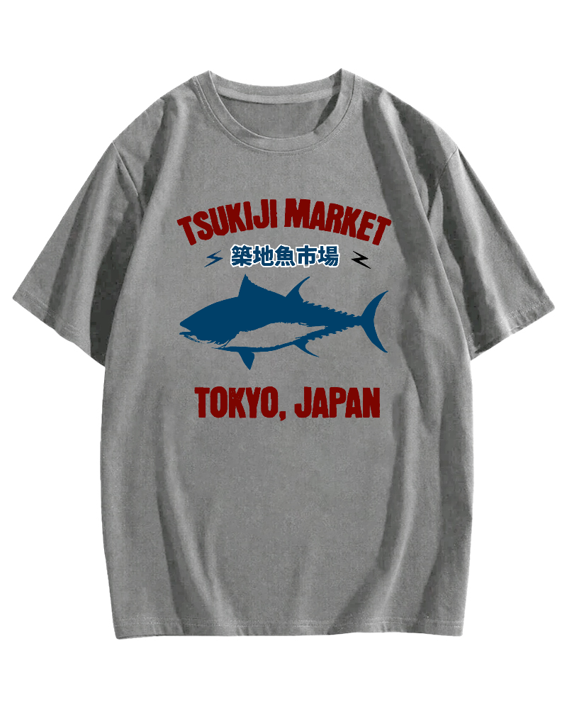 Seafood and Fish Market Cotton casual T-shirt