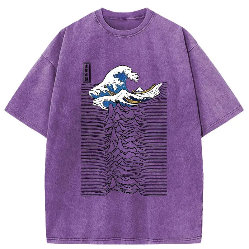 Music And Waves Washed T-Shirt