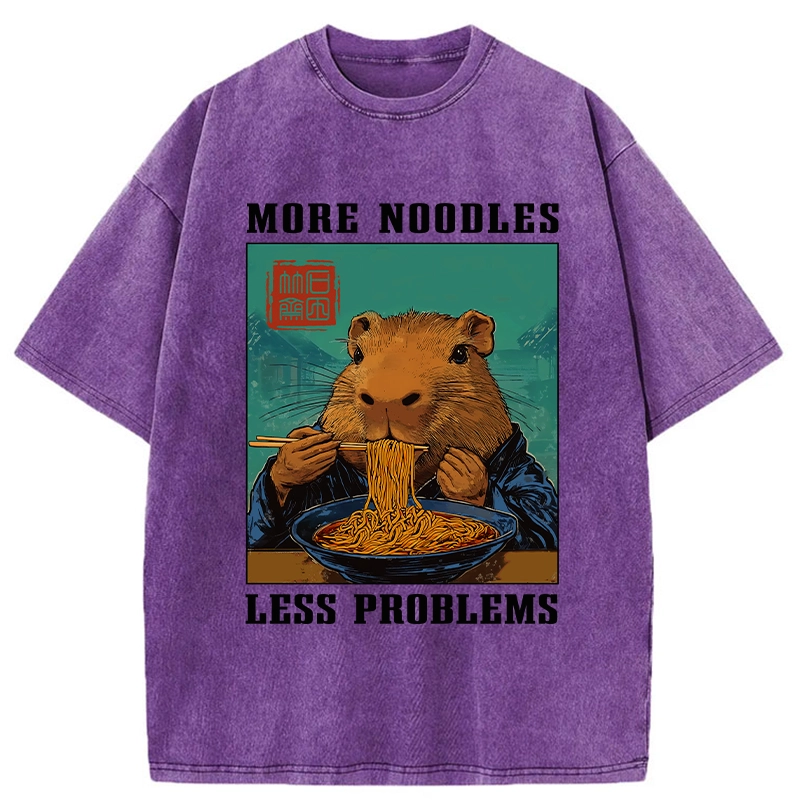 More Noodles Less Problems Washed T-Shirt