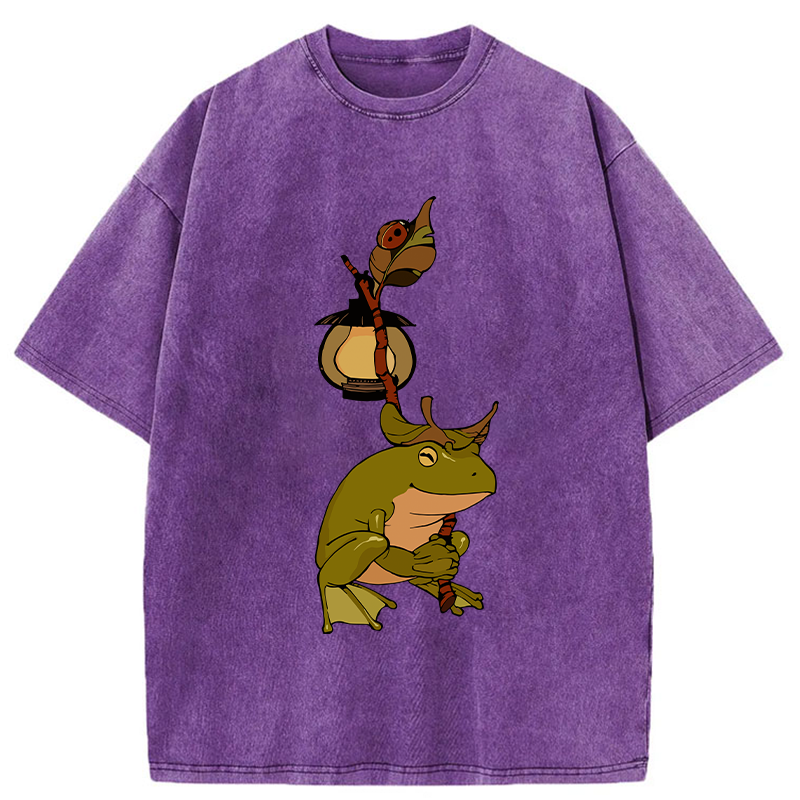 Frog With Lantern Washed T-Shirt