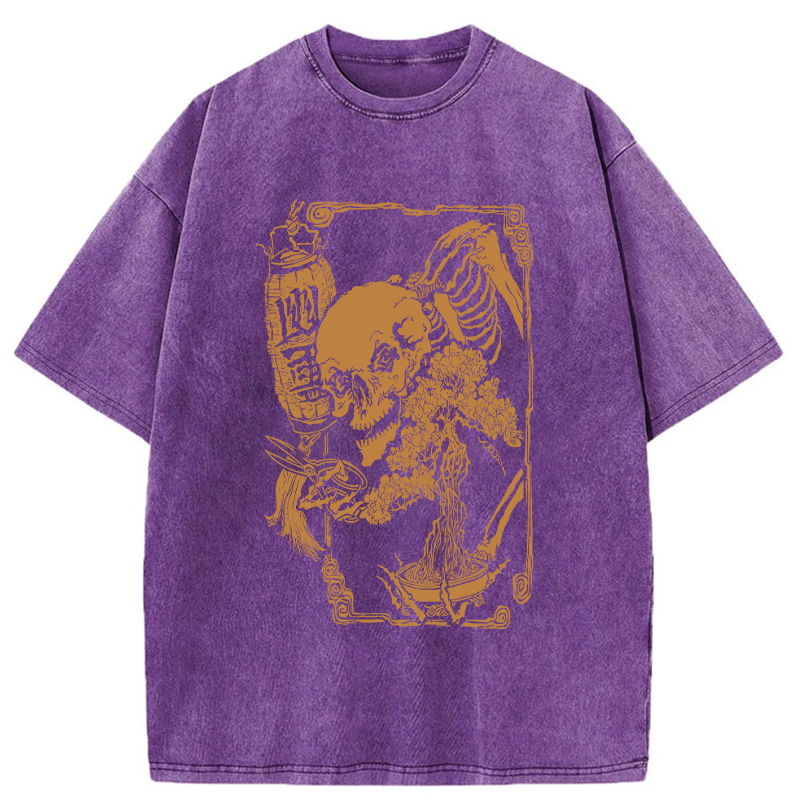   Bonsai Enthusiast Skeleton Washed T-Shirt