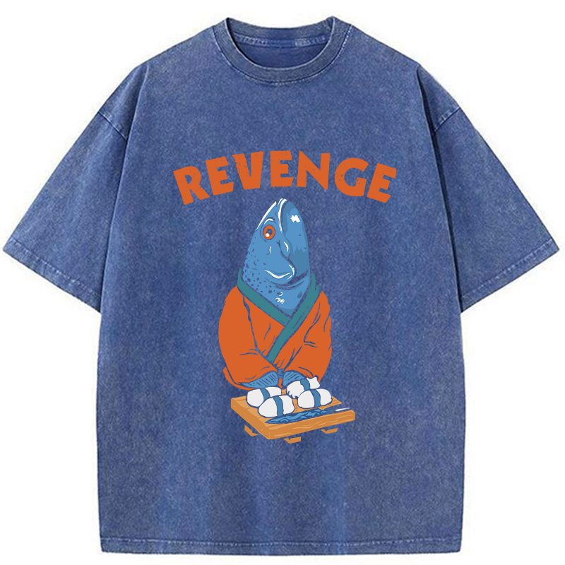 Retro Revenge Fish Washed T-Shirt