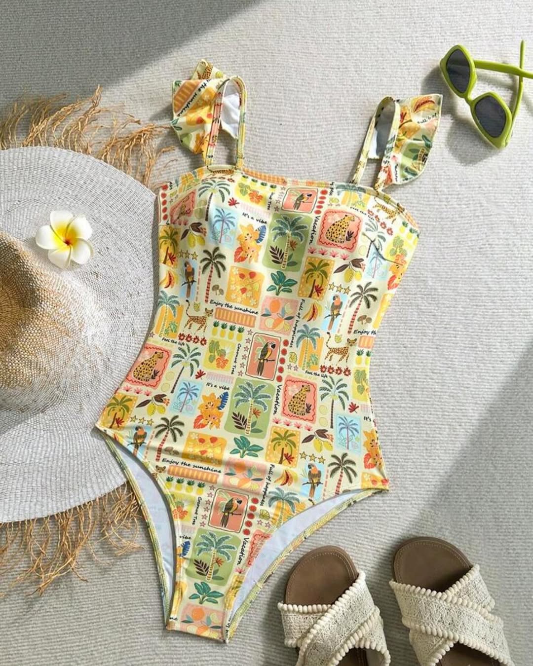 Colorful Beach Graffiti One-Piece Swimsuit