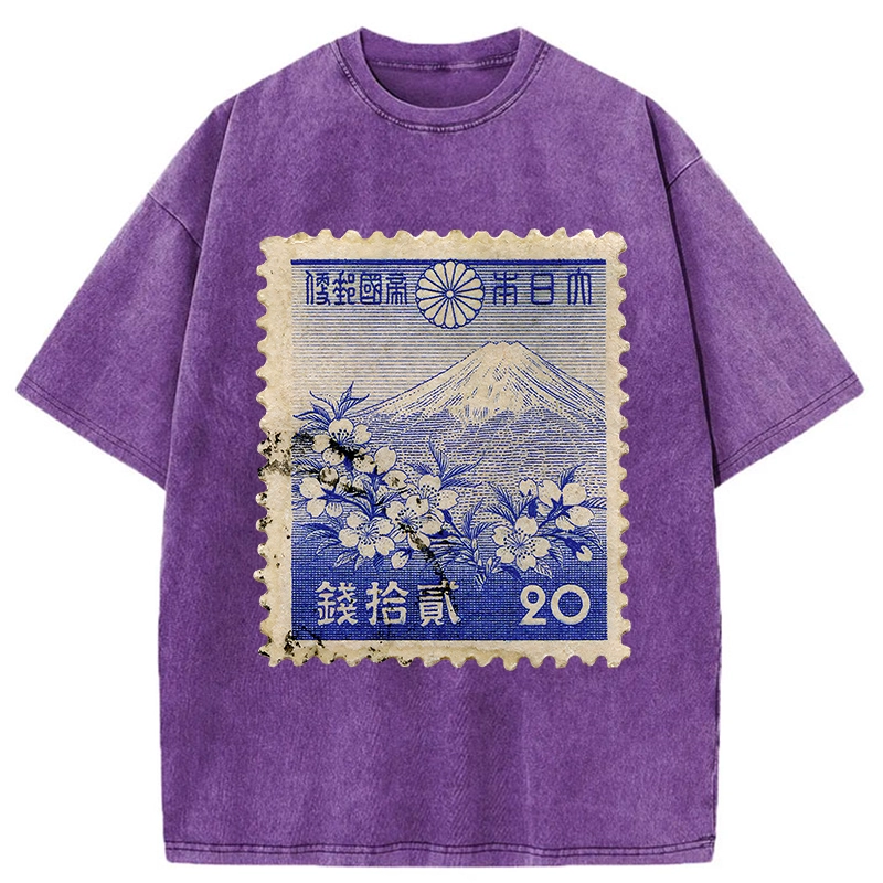 Japan Vintage Stamp Washed T-Shirt