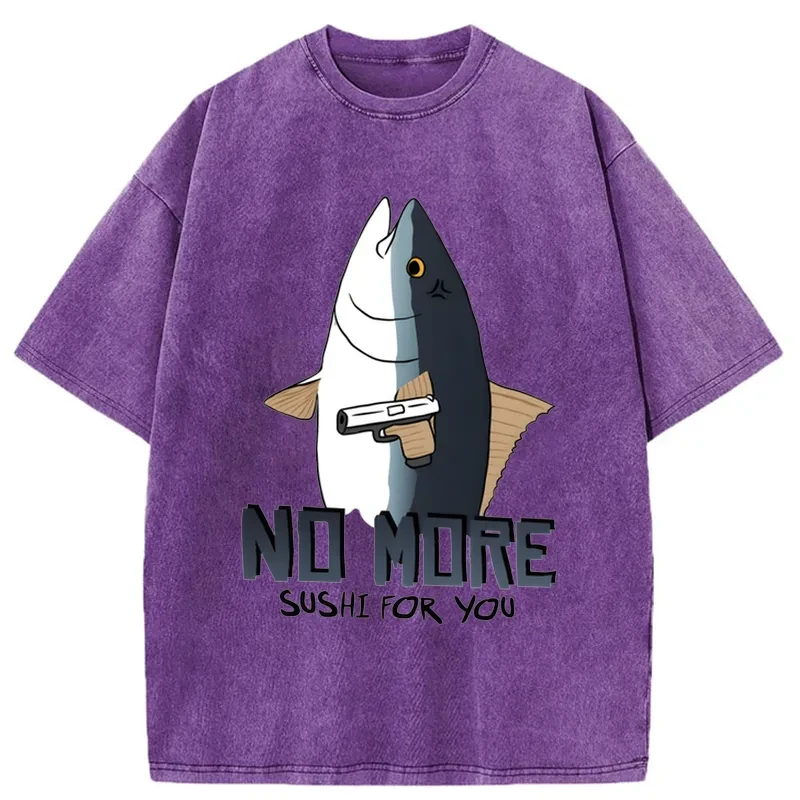   Fish With A Gun Washed T-Shirt