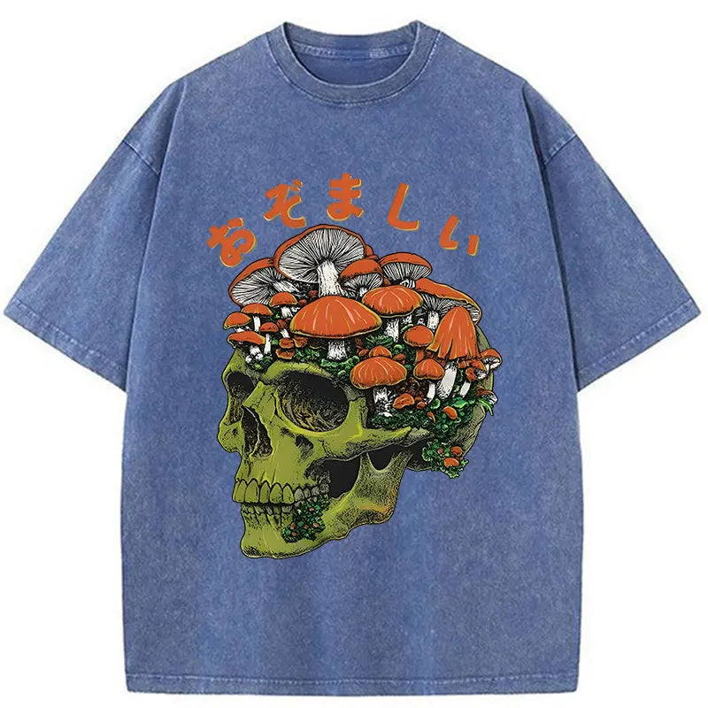 Mushroom Skull Washed T-Shirt