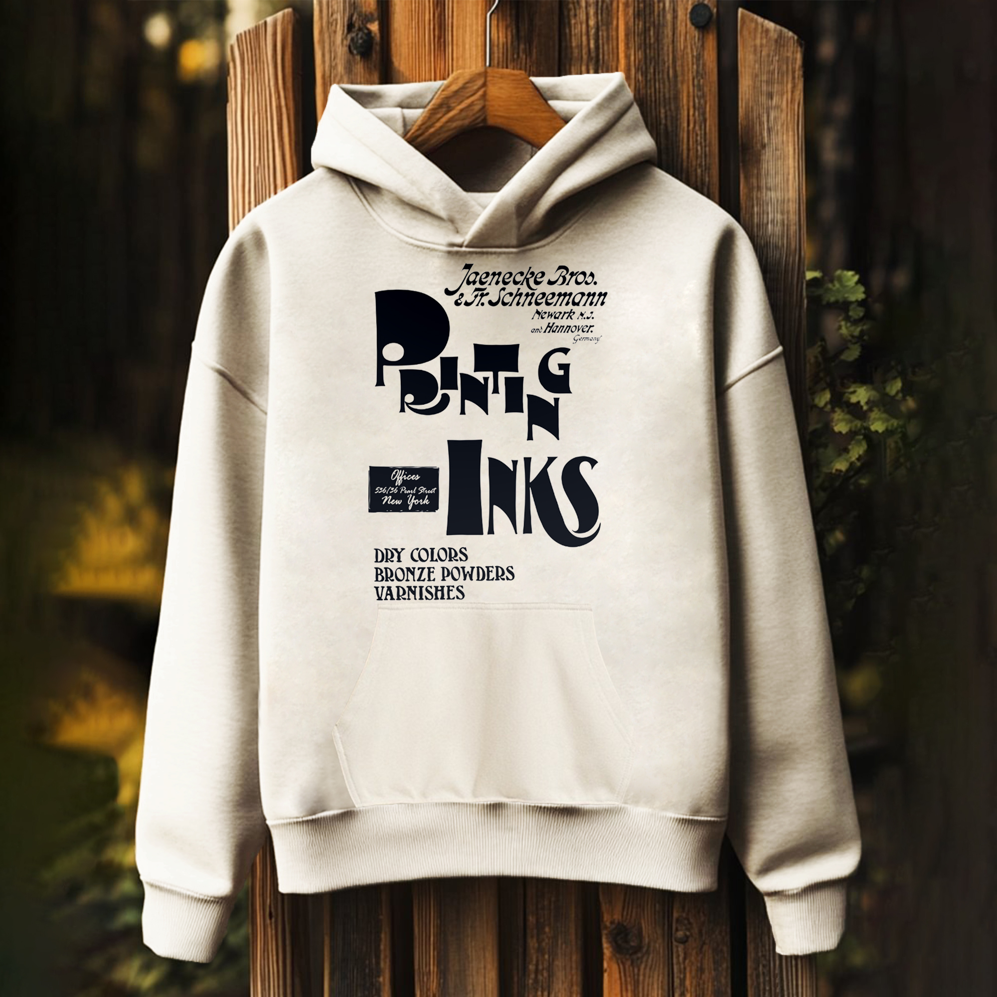 Unisex Vintage Painting Inks Print Hoodies