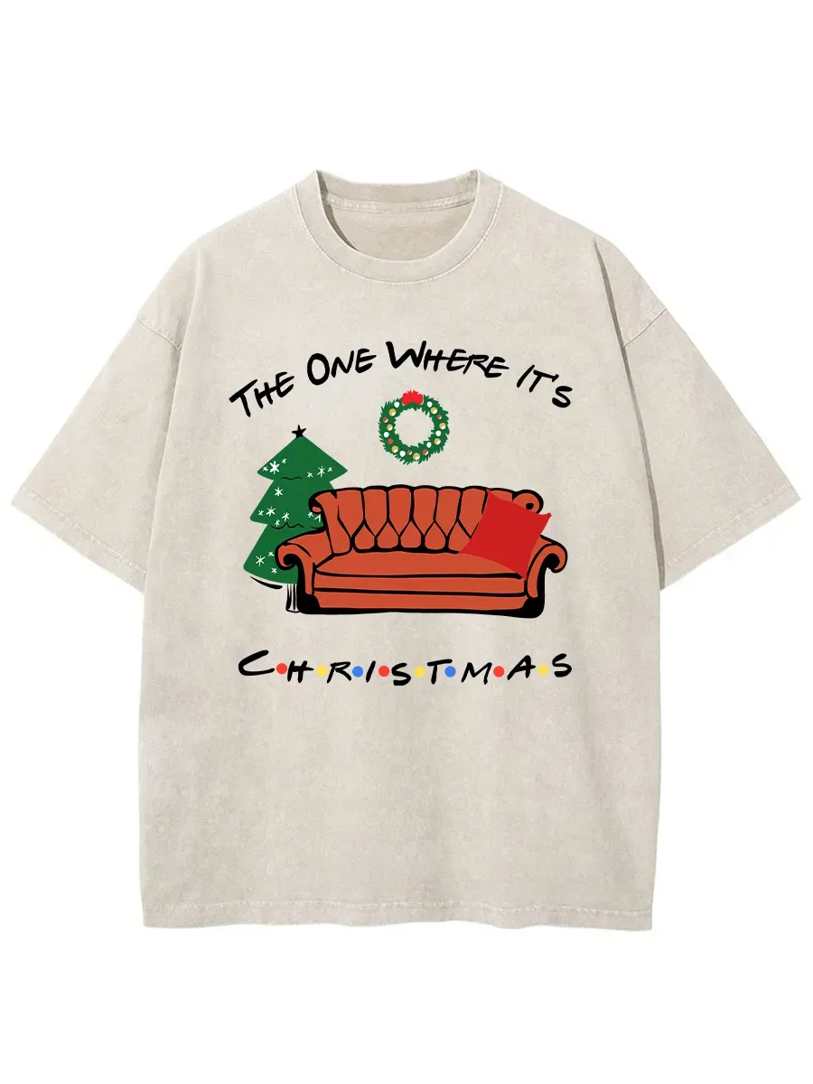 Vintage The One Where It's Christmas Washed T-Shirt