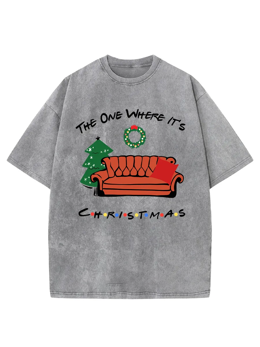Vintage The One Where It's Christmas Washed T-Shirt