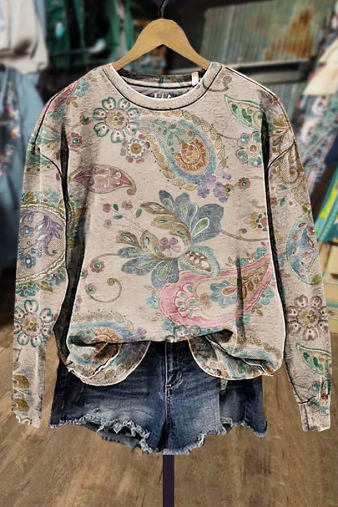 🔥Global best-selling🔥Vintage Paisley Print Sweatshirt