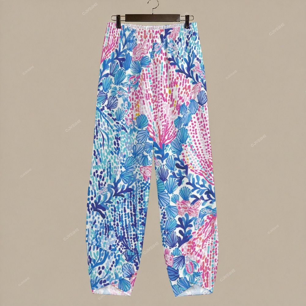 Women's Casual Art Colorful Shell Printed Pants