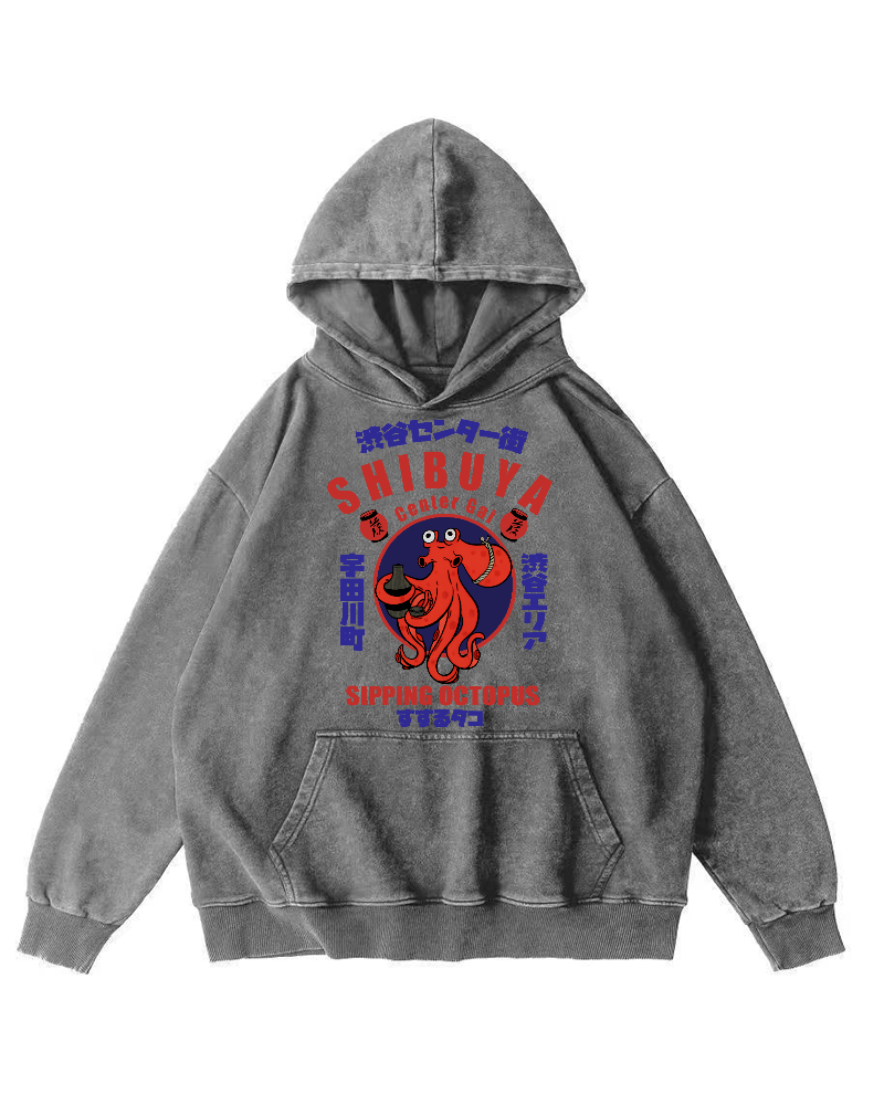 Shibuya Center Street Octopus Vintage Washed Hoodie